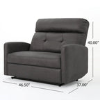 Fauteuil inclinable contemporain moderne (deux places), Causeuse en tissu avec coussins moelleux