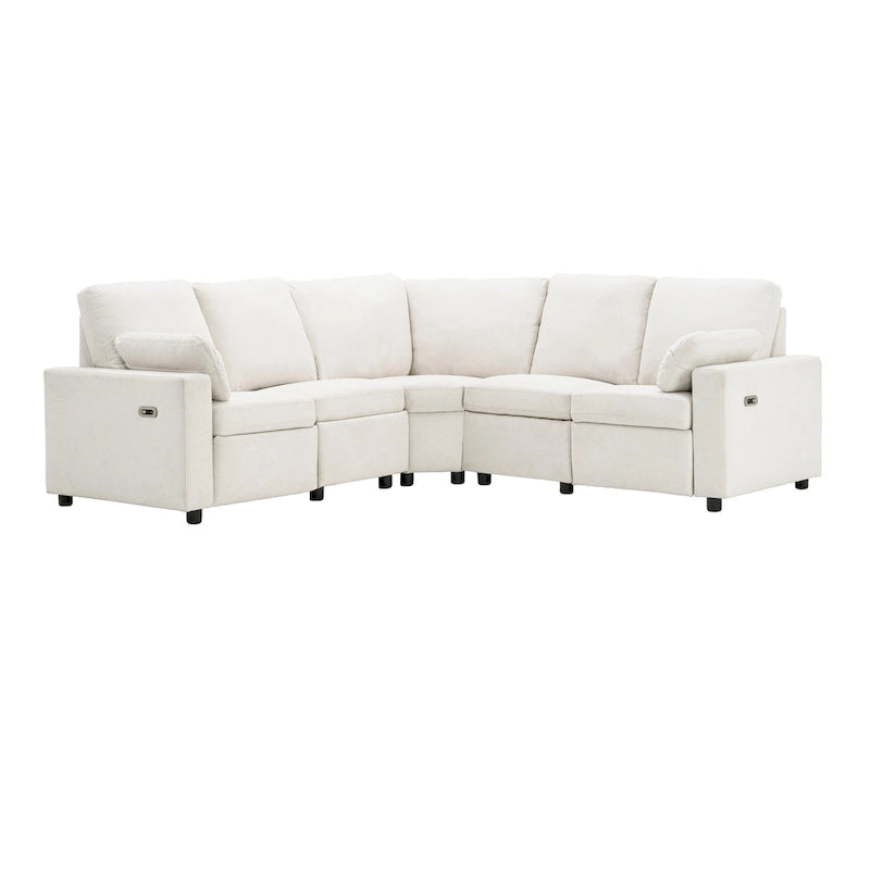 Canapé inclinable électrique 89 places, canapé inclinable pour cinéma maison avec deux ports USB, deux tiroirs de rangement pour salon, beige