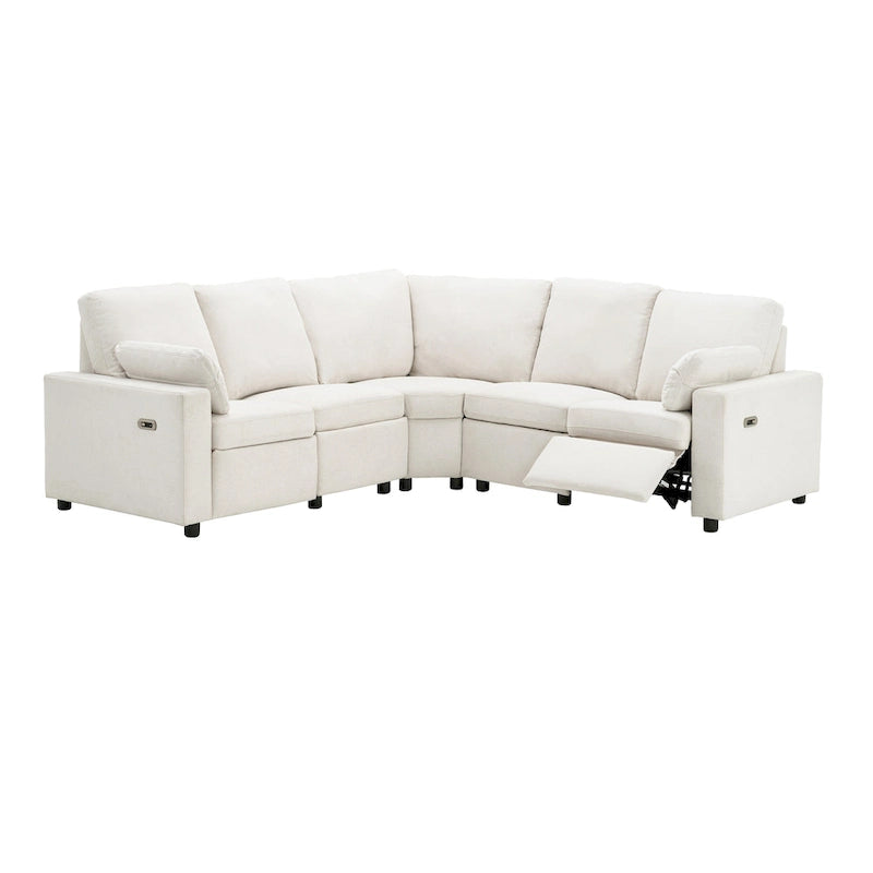 Canapé inclinable électrique 89 places, canapé inclinable pour cinéma maison avec deux ports USB, deux tiroirs de rangement pour salon, beige
