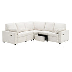 Canapé inclinable électrique 89 places, canapé inclinable pour cinéma maison avec deux ports USB, deux tiroirs de rangement pour salon, beige