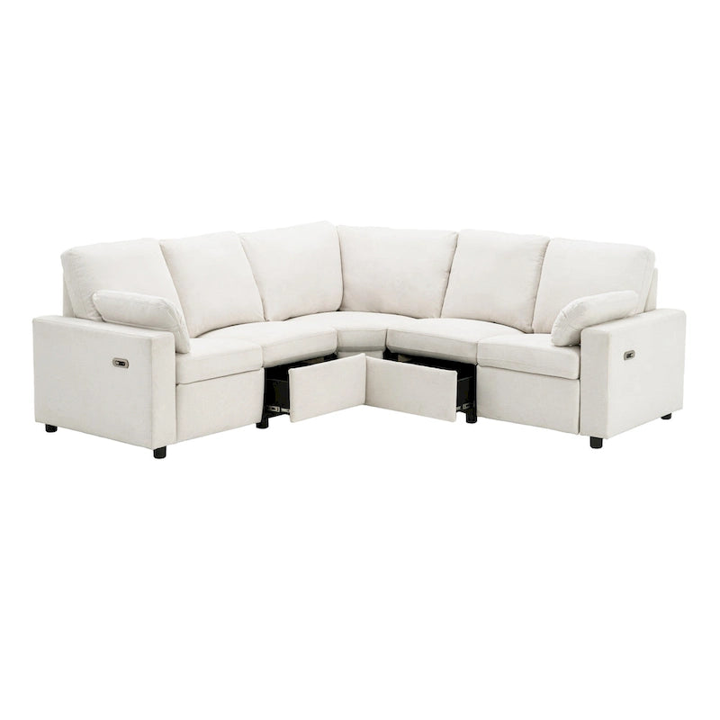 Canapé inclinable électrique 89 places, canapé inclinable pour cinéma maison avec deux ports USB, deux tiroirs de rangement pour salon, beige