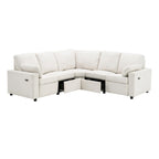 Canapé inclinable électrique 89 places, canapé inclinable pour cinéma maison avec deux ports USB, deux tiroirs de rangement pour salon, beige