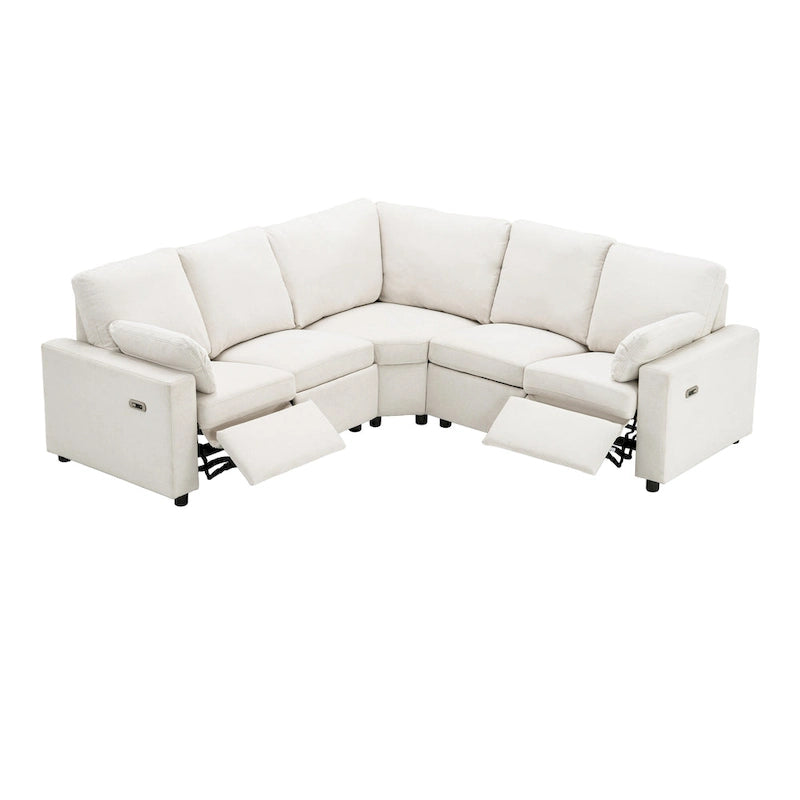 Canapé inclinable électrique 89 places, canapé inclinable pour cinéma maison avec deux ports USB, deux tiroirs de rangement pour salon, beige