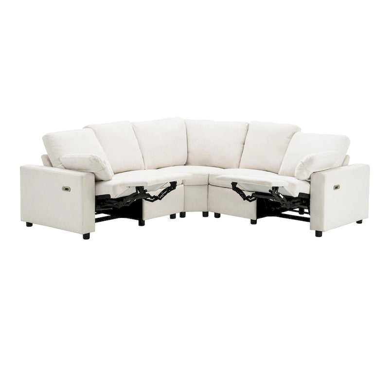Canapé inclinable électrique 89 places, canapé inclinable pour cinéma maison avec deux ports USB, deux tiroirs de rangement pour salon, beige