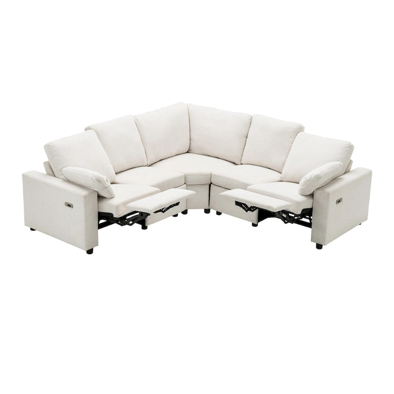 Canapé inclinable électrique 89 places, canapé inclinable pour cinéma maison avec deux ports USB, deux tiroirs de rangement pour salon, beige