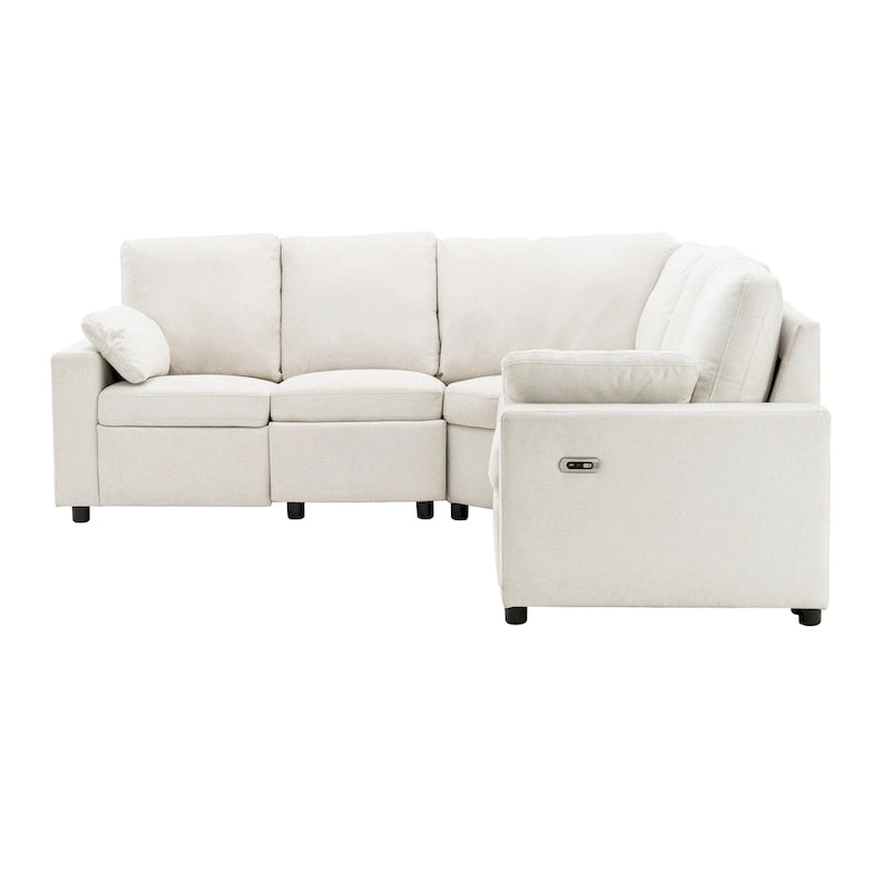 Canapé inclinable électrique 89 places, canapé inclinable pour cinéma maison avec deux ports USB, deux tiroirs de rangement pour salon, beige