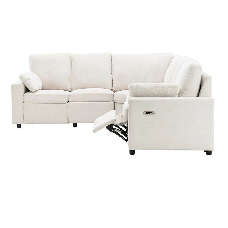 Canapé inclinable électrique 89 places, canapé inclinable pour cinéma maison avec deux ports USB, deux tiroirs de rangement pour salon, beige