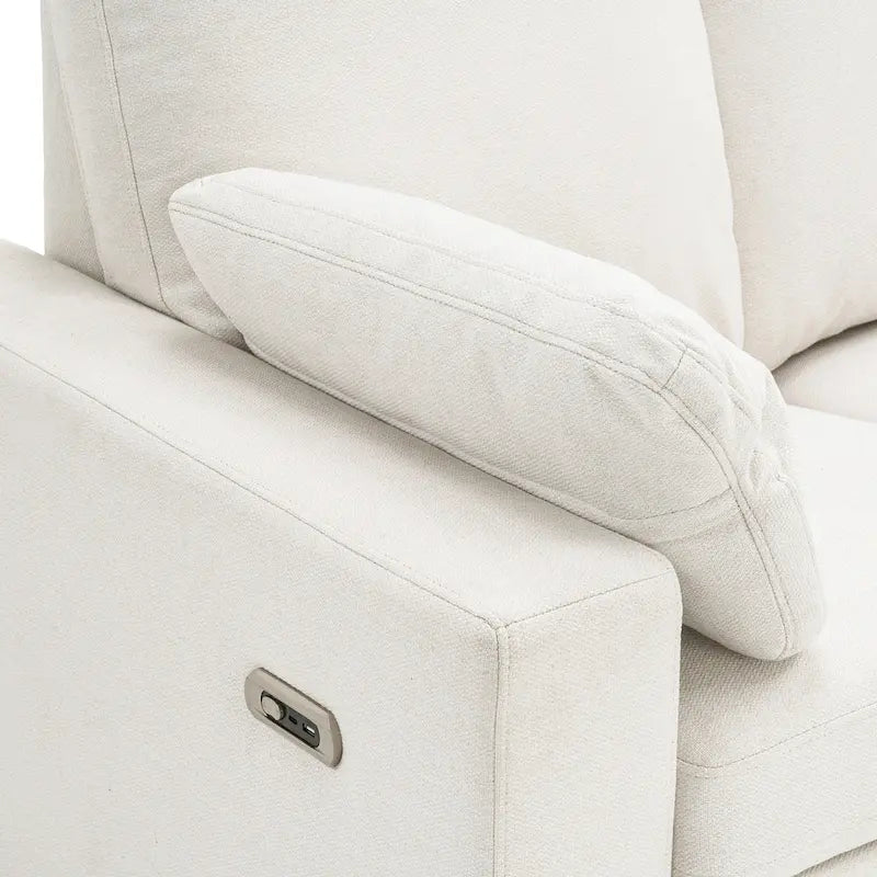 Canapé inclinable électrique 89 places, canapé inclinable pour cinéma maison avec deux ports USB, deux tiroirs de rangement pour salon, beige