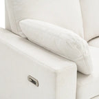 Canapé inclinable électrique 89 places, canapé inclinable pour cinéma maison avec deux ports USB, deux tiroirs de rangement pour salon, beige