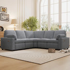 Canapé inclinable électrique 89 places, canapé inclinable pour cinéma maison avec deux ports USB, deux tiroirs de rangement pour salon, beige