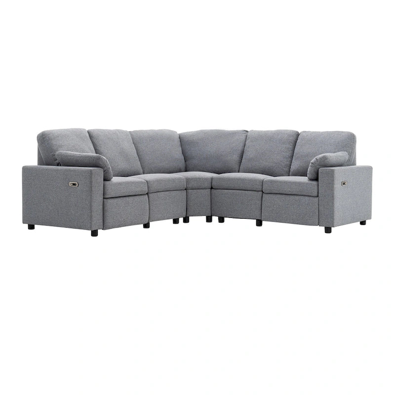 Canapé inclinable électrique 89 places, canapé inclinable pour cinéma maison avec deux ports USB, deux tiroirs de rangement pour salon, beige