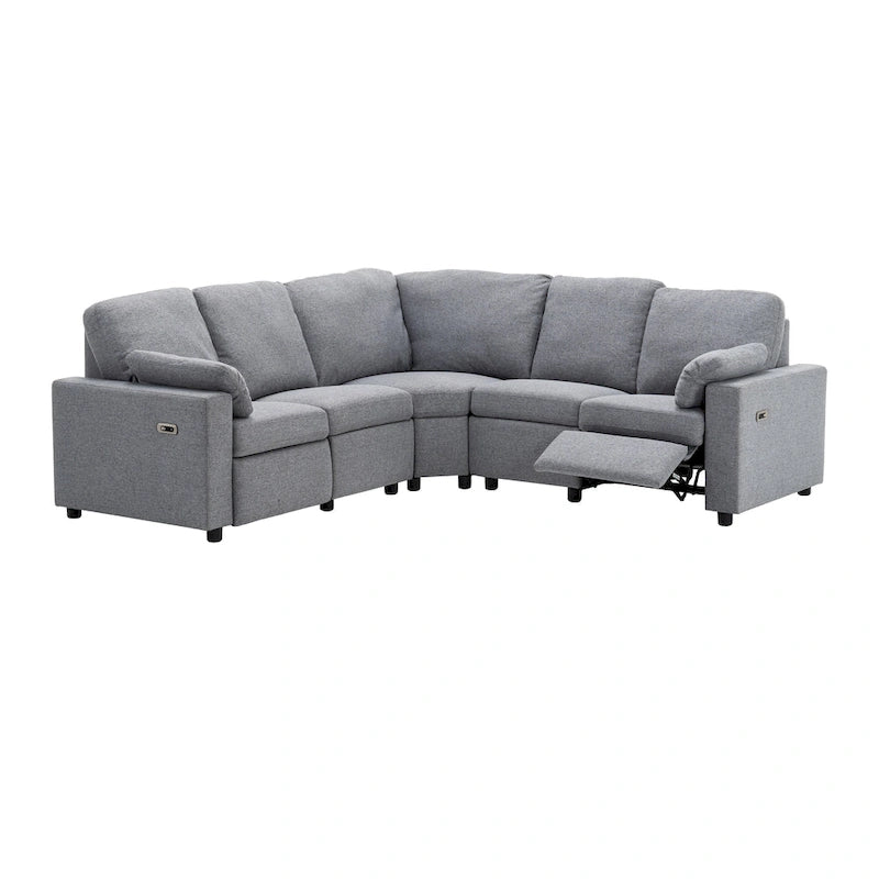 Canapé inclinable électrique 89 places, canapé inclinable pour cinéma maison avec deux ports USB, deux tiroirs de rangement pour salon, beige