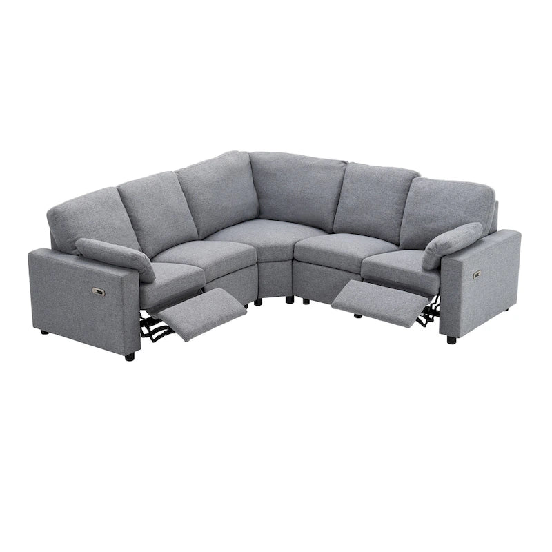 Canapé inclinable électrique 89 places, canapé inclinable pour cinéma maison avec deux ports USB, deux tiroirs de rangement pour salon, beige