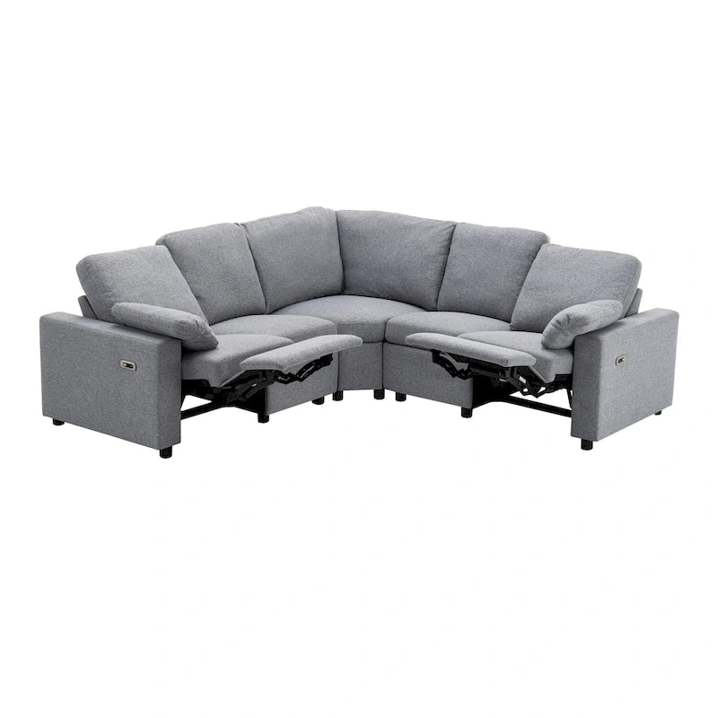 Canapé inclinable électrique 89 places, canapé inclinable pour cinéma maison avec deux ports USB, deux tiroirs de rangement pour salon, beige