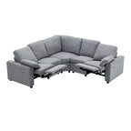Canapé inclinable électrique 89 places, canapé inclinable pour cinéma maison avec deux ports USB, deux tiroirs de rangement pour salon, beige