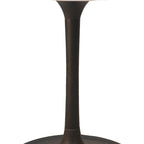 Table de salle à manger 30 po en marbre arrondi blanc et noir avec base en fer et piédestal