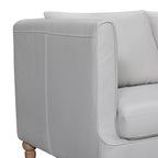 Canapé 85 en cuir gris avec pieds marron