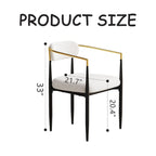 Lot de 2 chaises de salle à manger médiévales modernes, velours teddy, pieds en métal