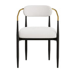 Lot de 2 chaises de salle à manger médiévales modernes, velours teddy, pieds en métal