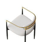 Lot de 2 chaises de salle à manger médiévales modernes, velours teddy, pieds en métal