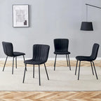 Ensemble de 4 chaises de salle à manger classiques, chaise d'appoint de cuisine sans accoudoirs, chaise de décoration intérieure avec pieds en métal pour salle à manger