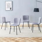Ensemble de 4 chaises de salle à manger classiques, chaise d'appoint de cuisine sans accoudoirs, chaise de décoration intérieure avec pieds en métal pour salle à manger