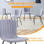 Ensemble de 4 chaises de salle à manger classiques, chaise d'appoint de cuisine sans accoudoirs, chaise de décoration intérieure avec pieds en métal pour salle à manger