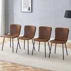 Ensemble de 4 chaises de salle à manger classiques, chaise d'appoint de cuisine sans accoudoirs, chaise de décoration intérieure avec pieds en métal pour salle à manger