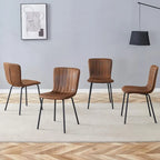 Ensemble de 4 chaises de salle à manger classiques, chaise d'appoint de cuisine sans accoudoirs, chaise de décoration intérieure avec pieds en métal pour salle à manger