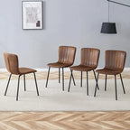 Ensemble de 4 chaises de salle à manger classiques, chaise d'appoint de cuisine sans accoudoirs, chaise de décoration intérieure avec pieds en métal pour salle à manger