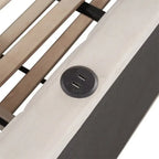 Lit de repos tapissé pleine grandeur avec lit gigogne escamotable de taille simple et ports USB, cadre de lit de repos moderne avec dossier en forme de L