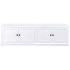 Meuble TV avec 4 portes, mélaminé blanc 198 cm