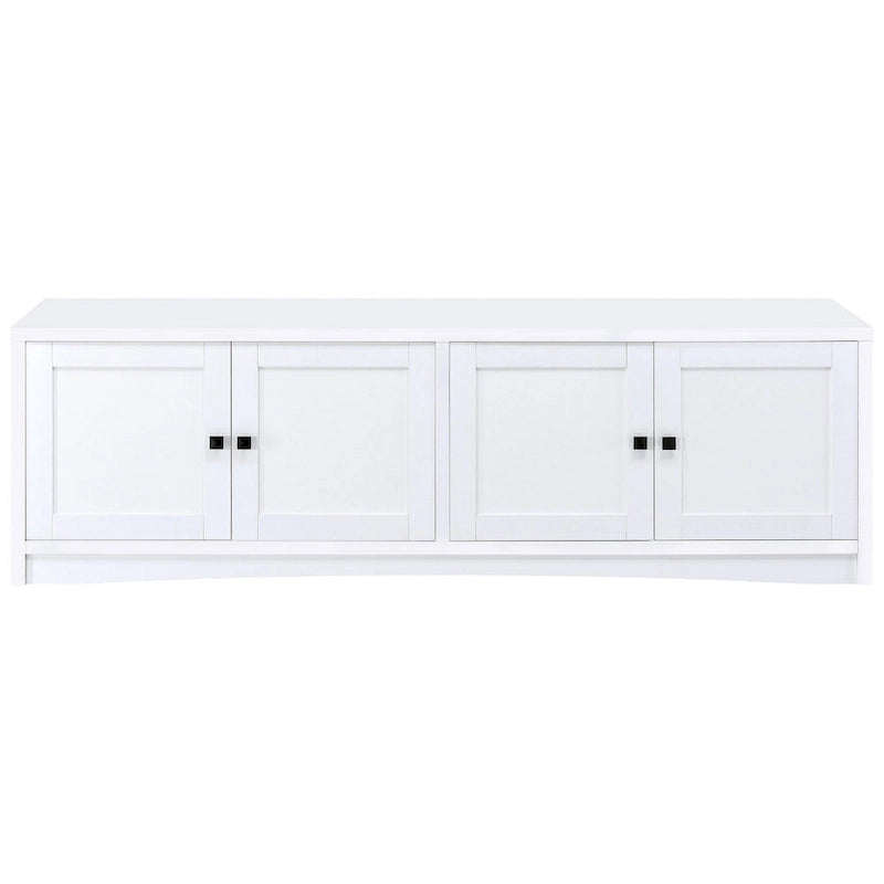 Meuble TV avec 4 portes, mélaminé blanc 198 cm