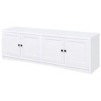 Meuble TV avec 4 portes, mélaminé blanc 198 cm
