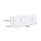 Meuble TV avec 4 portes, mélaminé blanc 198 cm