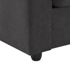 Canapé d'angle en polyester de 255 cm avec canapé convertible 4 places, pouf et coussins à ressorts ensachés (capacité de 136 kg)