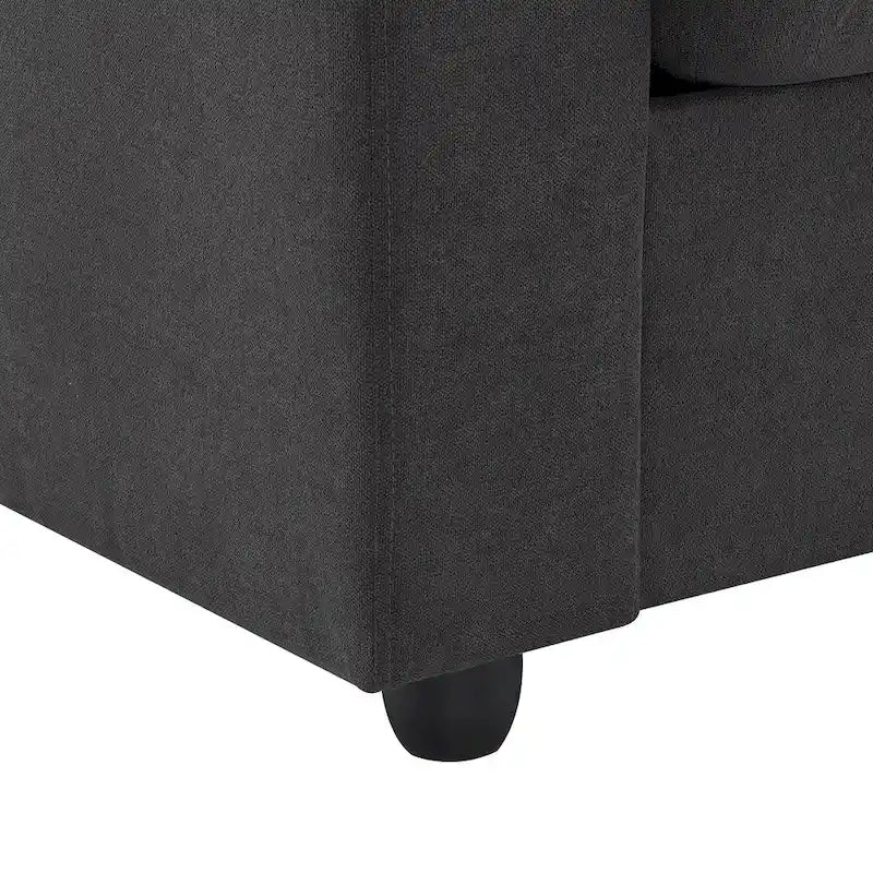 Canapé d'angle en polyester de 255 cm avec canapé convertible 4 places, pouf et coussins à ressorts ensachés (capacité de 136 kg)