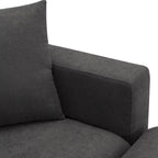Canapé d'angle en polyester de 255 cm avec canapé convertible 4 places, pouf et coussins à ressorts ensachés (capacité de 136 kg)