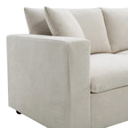 Canapé d'angle en polyester de 255 cm avec canapé convertible 4 places, pouf et coussins à ressorts ensachés (capacité de 136 kg)