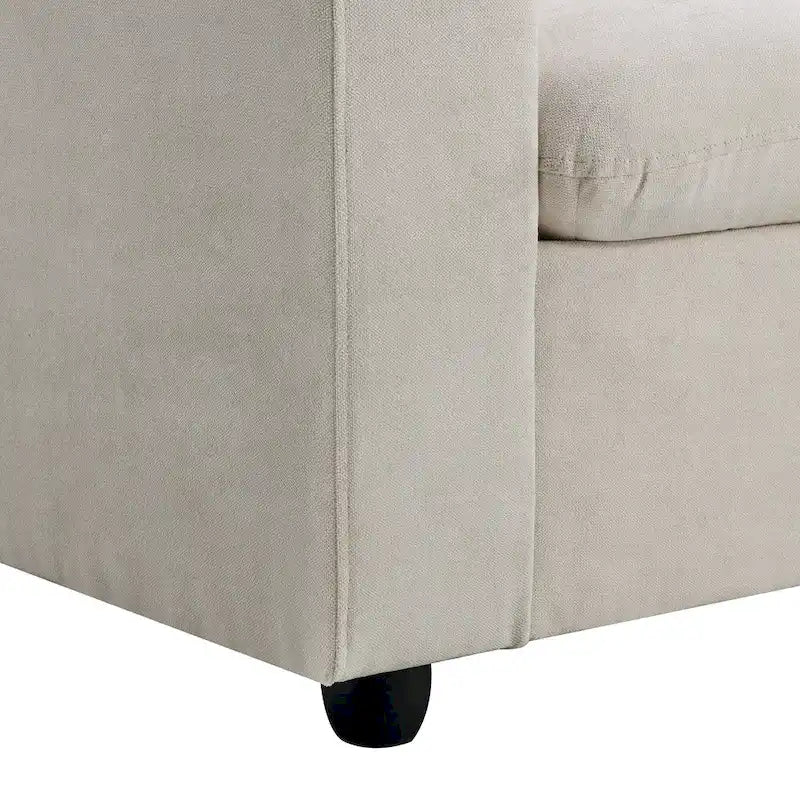 Canapé d'angle en polyester de 255 cm avec canapé convertible 4 places, pouf et coussins à ressorts ensachés (capacité de 136 kg)