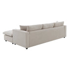 Canapé d'angle en polyester de 255 cm avec canapé convertible 4 places, pouf et coussins à ressorts ensachés (capacité de 136 kg)