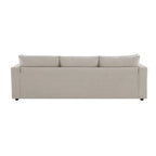 Canapé d'angle en polyester de 255 cm avec canapé convertible 4 places, pouf et coussins à ressorts ensachés (capacité de 136 kg)