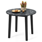 Table de salle à manger ronde 35 avec placage texturé marbre