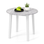 Table de salle à manger ronde 35 avec placage texturé marbre