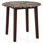 Table de salle à manger ronde 35 avec placage texturé marbre