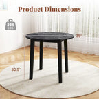 Table de salle à manger ronde 35 avec placage texturé marbre