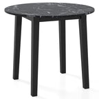 Table de salle à manger ronde 35 avec placage texturé marbre