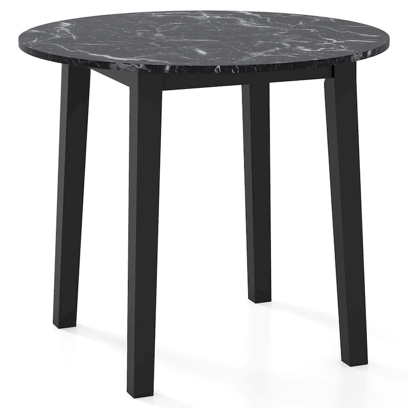 Table de salle à manger ronde 35 avec placage texturé marbre