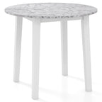 Table de salle à manger ronde 35 avec placage texturé marbre