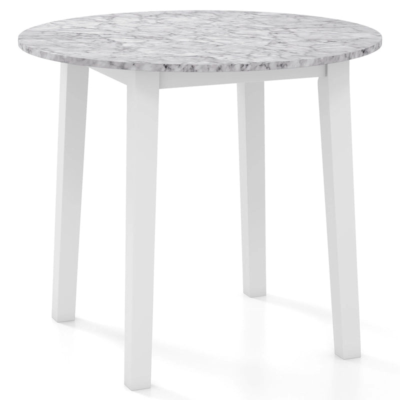 Table de salle à manger ronde 35 avec placage texturé marbre